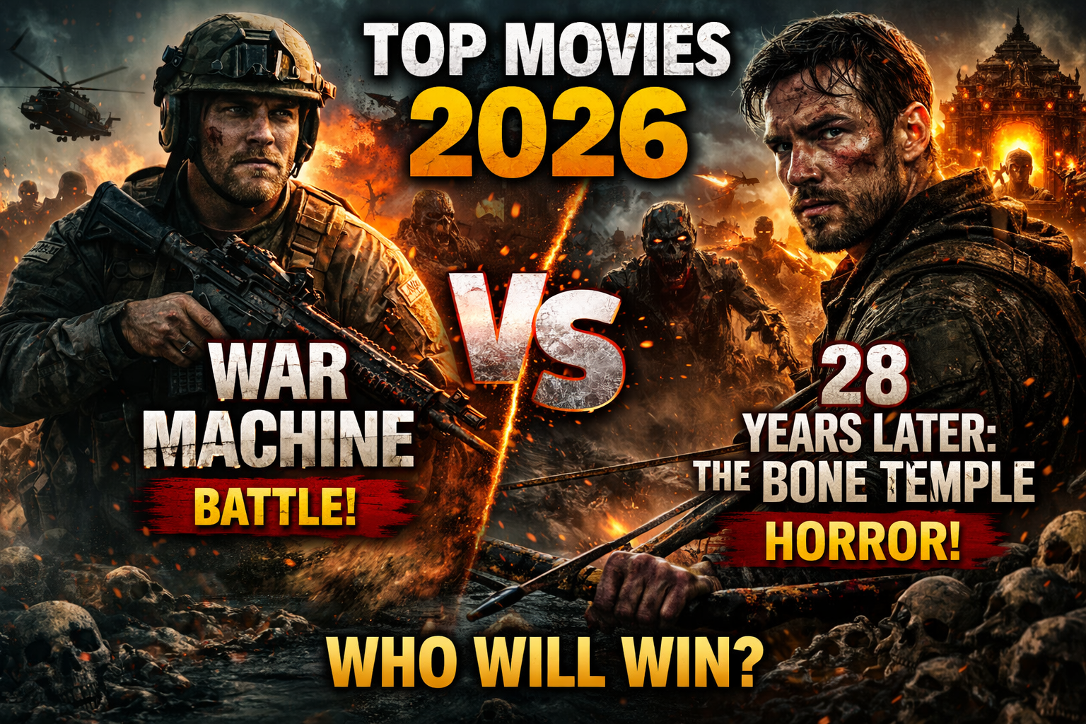 🎬 2026 Movie Battle: War Machine vs 28 Years Later – Which One Will Dominate?