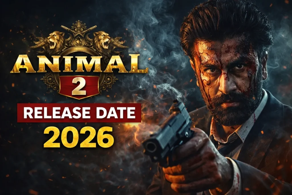Animal 2 movie poster showing intense Ranbir Kapoor look with release date 2026