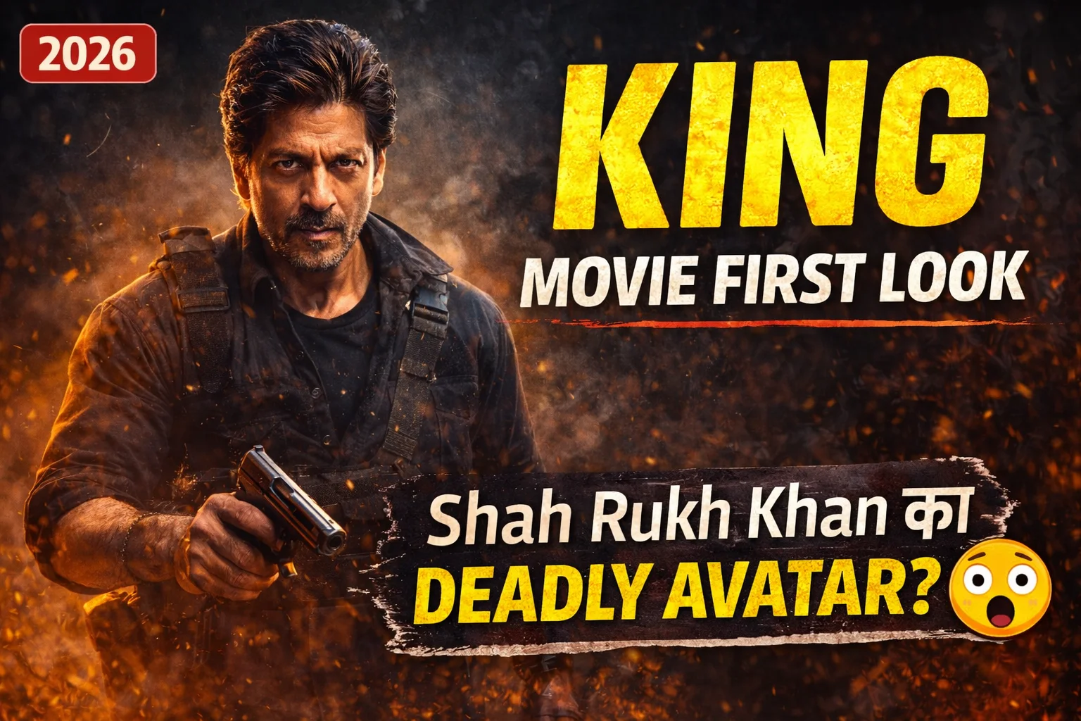 King movie first look Shah Rukh Khan deadly avatar action movie 2026 SRK new look
