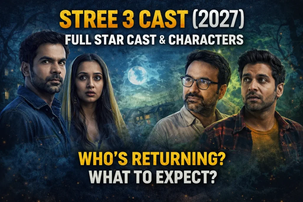Stree 3 cast 2027 full star cast and characters Rajkummar Rao Shraddha Kapoor Pankaj Tripathi Aparshakti Khurana